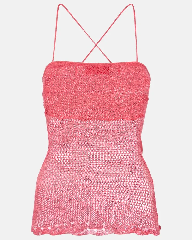 Roberta Einer Top Alba aus Häkelstrick Rosa