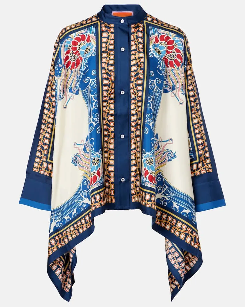 La DoubleJ Bedrucktes Hemd Foulard aus Seiden-Twill Multicolor
