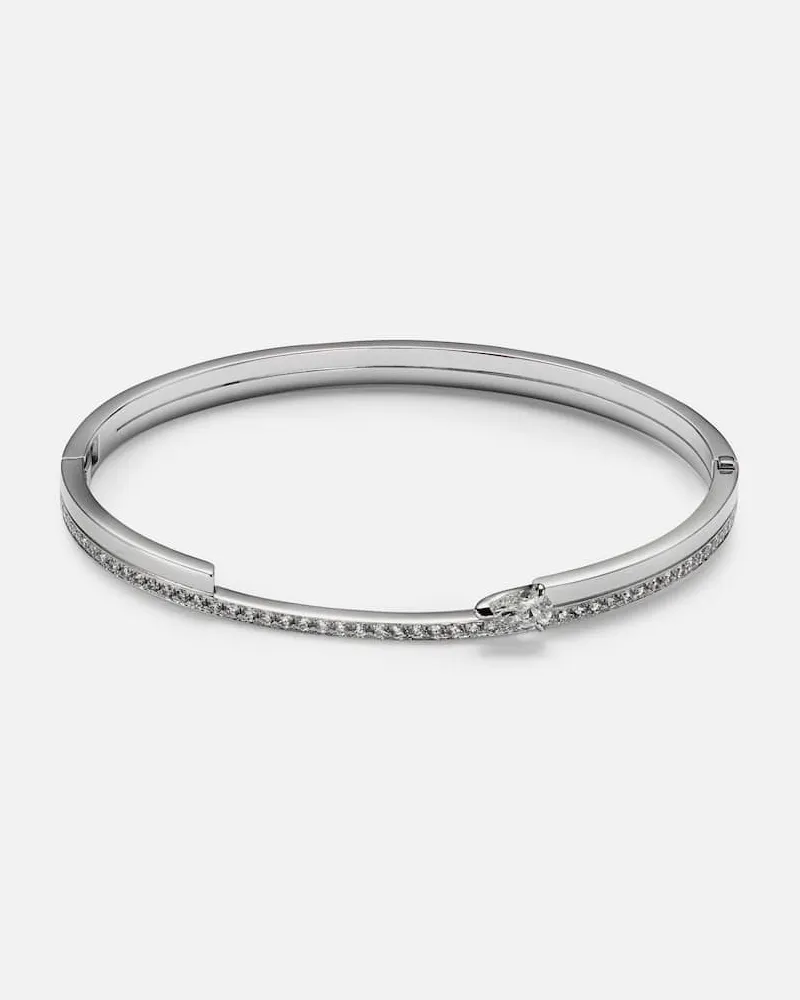 Repossi Armreif Serti Sur Vide aus 18kt Weißgold mit Diamanten Silber