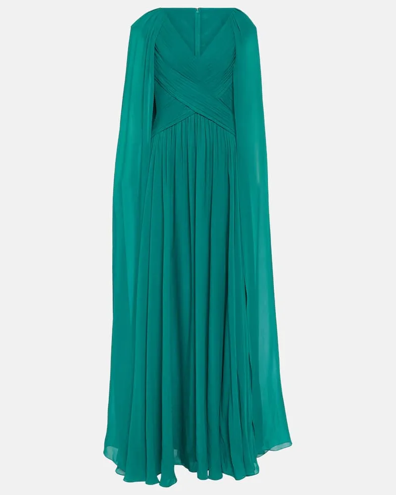 Elie Saab Robe aus einem Seidengemisch Grün