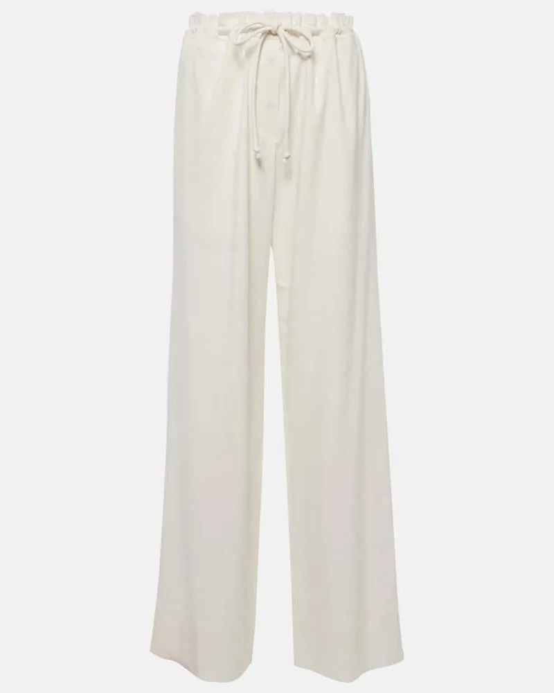 Proenza Schouler Weite Hose aus einem Leinengemisch Weiß