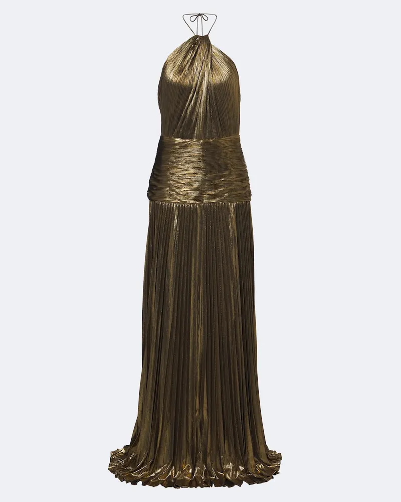 Retrofête Retrofête Robe Thalia aus Lamé Gold