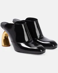 Dries van Noten Mules aus Lackleder Schwarz