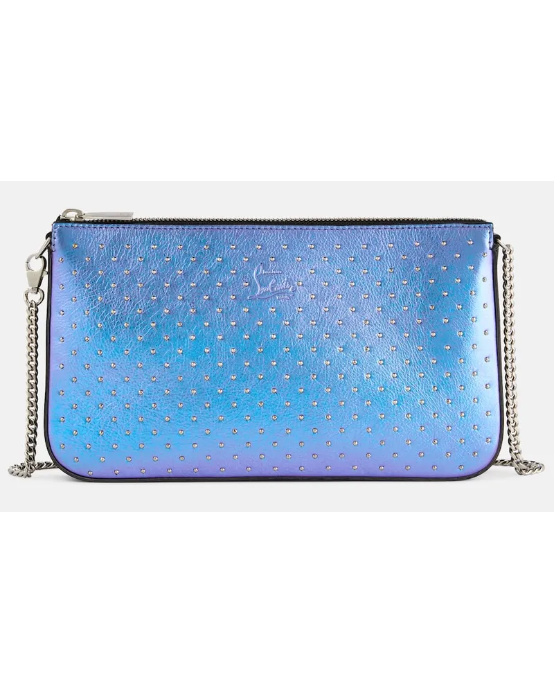 Christian Louboutin Verzierte Clutch Loubila aus Leder Multicolor