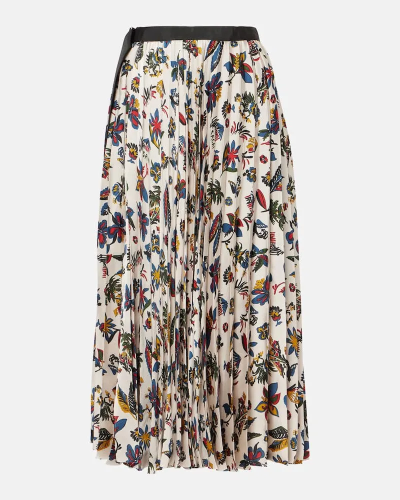Sacai Bedruckter Midirock Weiß