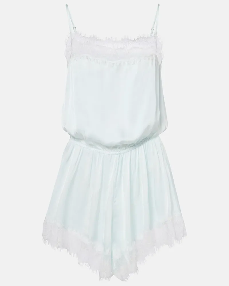 Poupette St Barth Playsuit Silvia mit Spitze Blau