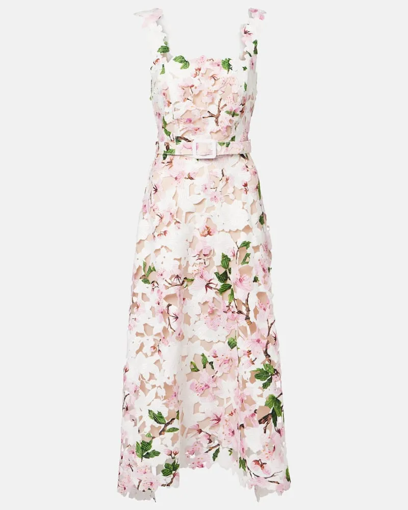 Oscar de la Renta Cocktailkleid aus Spitze Multicolor