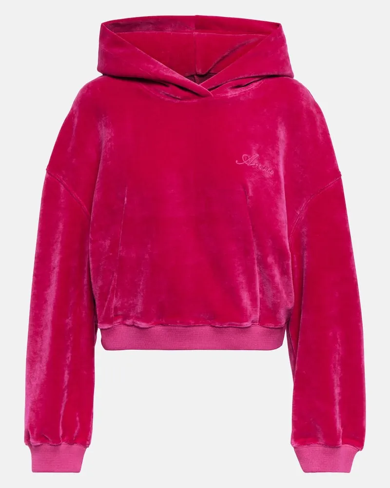 Amiri Cropped-Hoodie Rosa