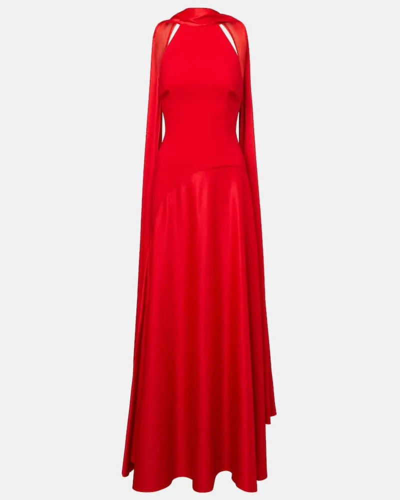 Solace London Maxikleid Cece aus Crêpe und Satin Rot