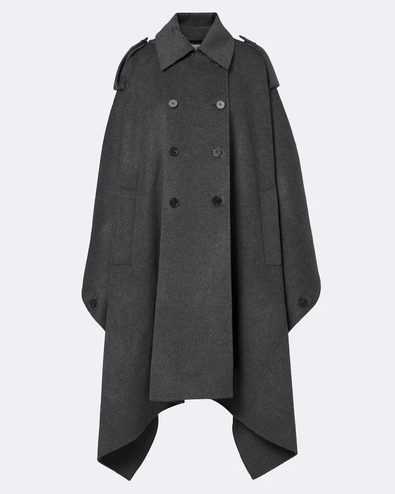 Róhe Róhe Cape aus Wolle und Kaschmir Grau