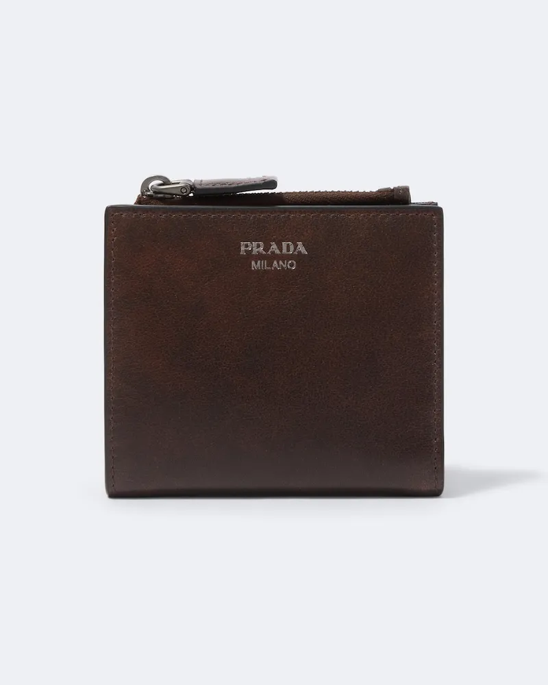 Prada Portemonnaie aus Leder Braun