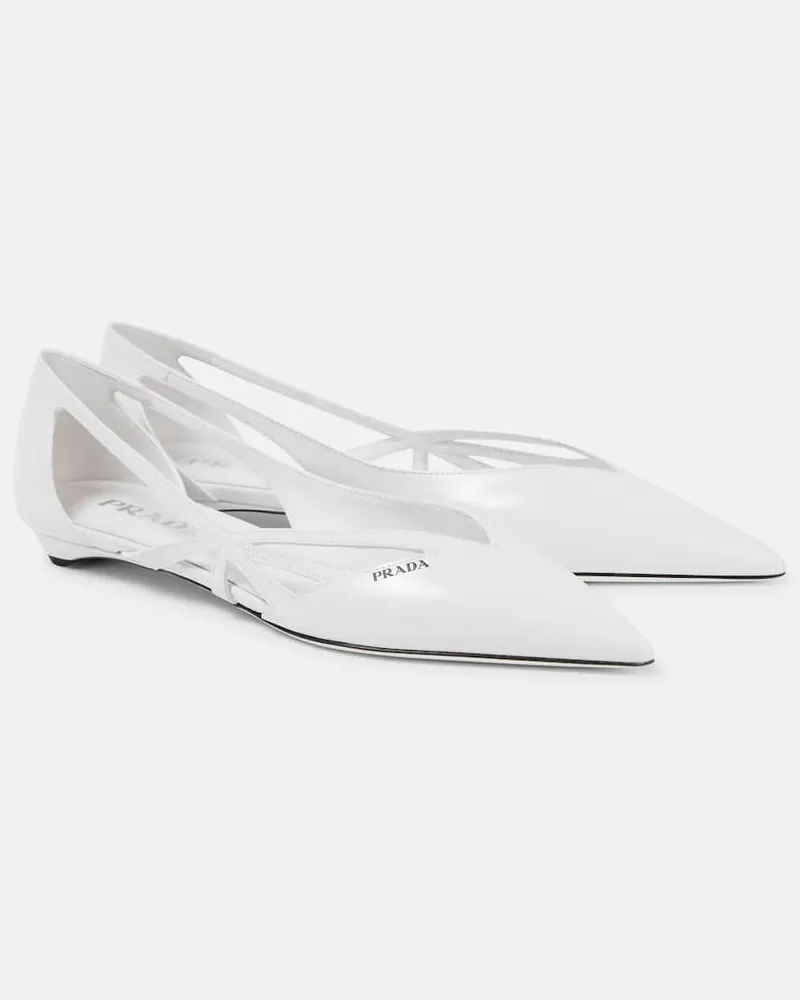 Prada Ballerinas aus Leder Weiß