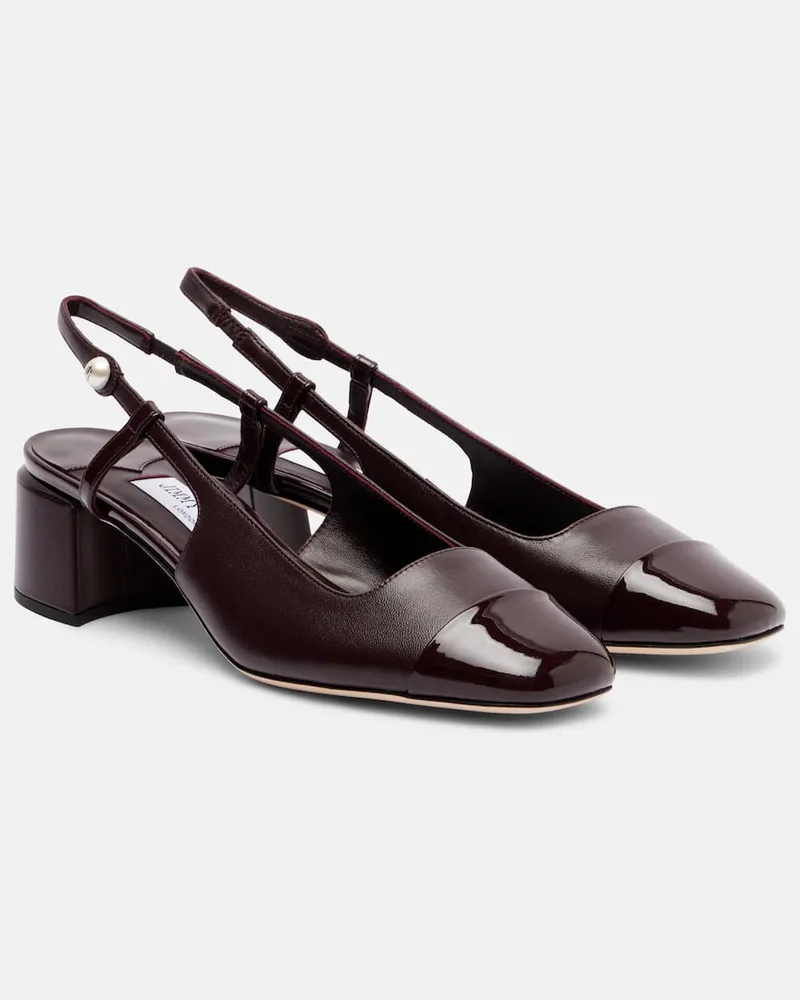 Jimmy Choo Slingback-Pumps Elisa 45 aus Leder Burgunderrot