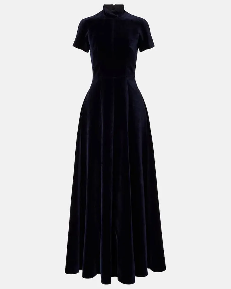 EMILIA WICKSTEAD Robe Malinda aus Baumwollsamt Blau