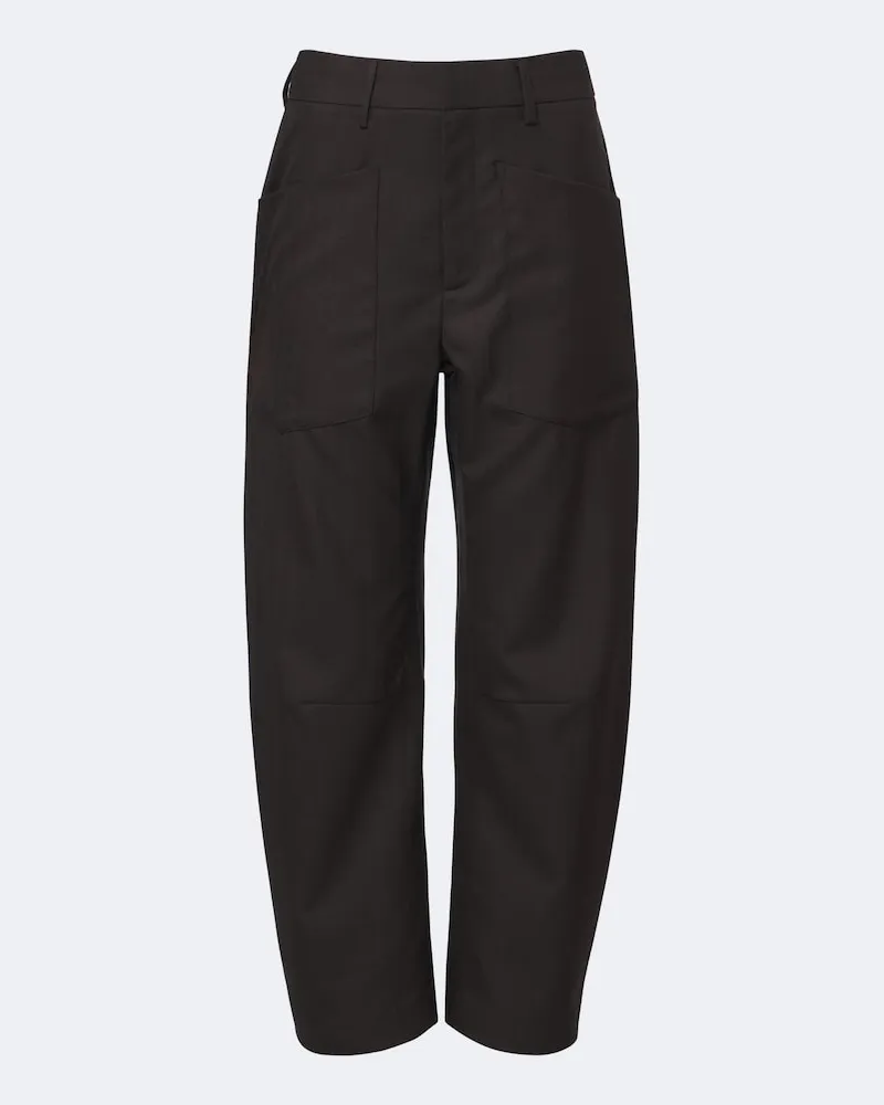 Nili Lotan Hose Shon aus Schurwolle Braun