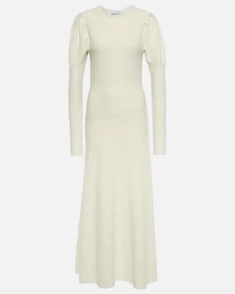 Gabriela Hearst Midikleid Hannah aus Wolle und Kaschmir Weiß