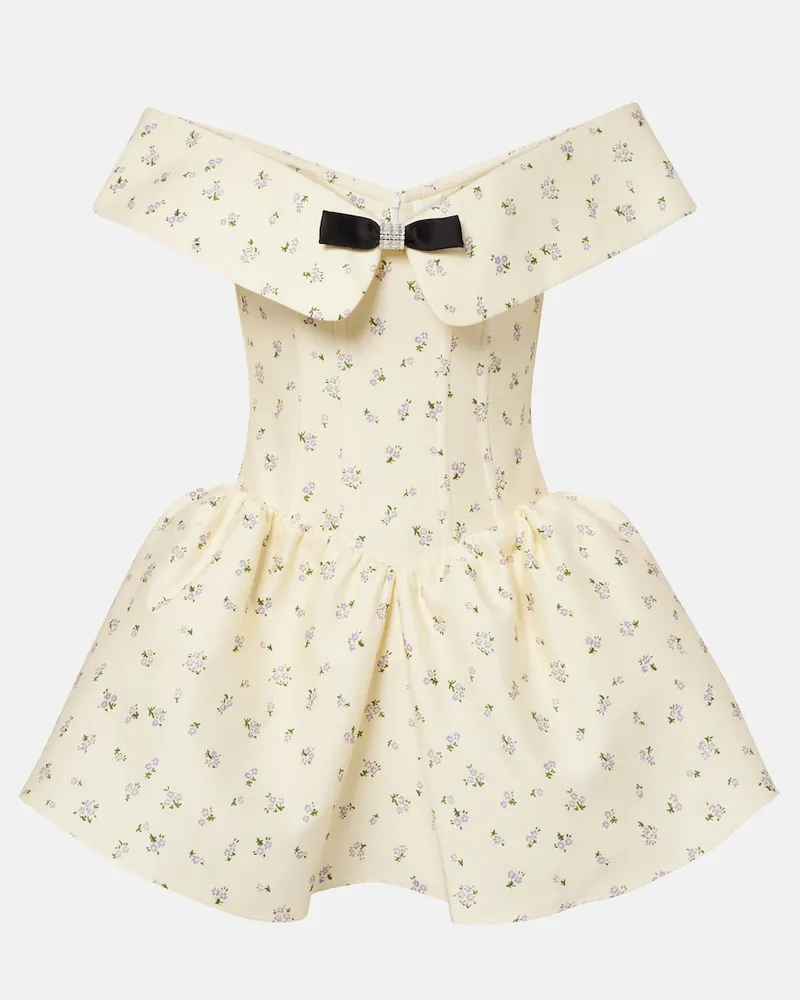 SHUSHU/TONG Off-Shoulder-Kleid aus Baumwolle und Seide Gelb