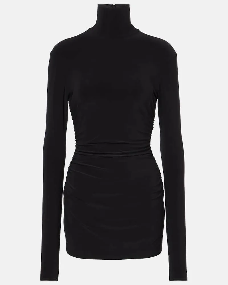 Norma Kamali Minikleid aus Jersey Schwarz