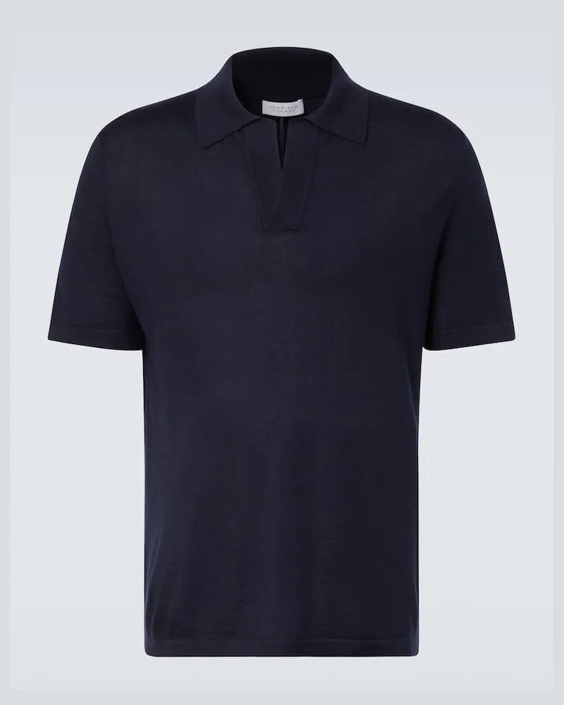 Gabriela Hearst Polopullover aus Kaschmir und Seide Blau