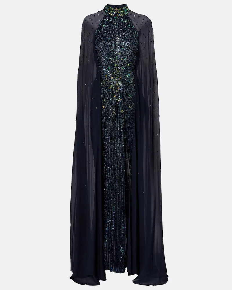 Jenny Packham Verzierte Robe Thea Blau