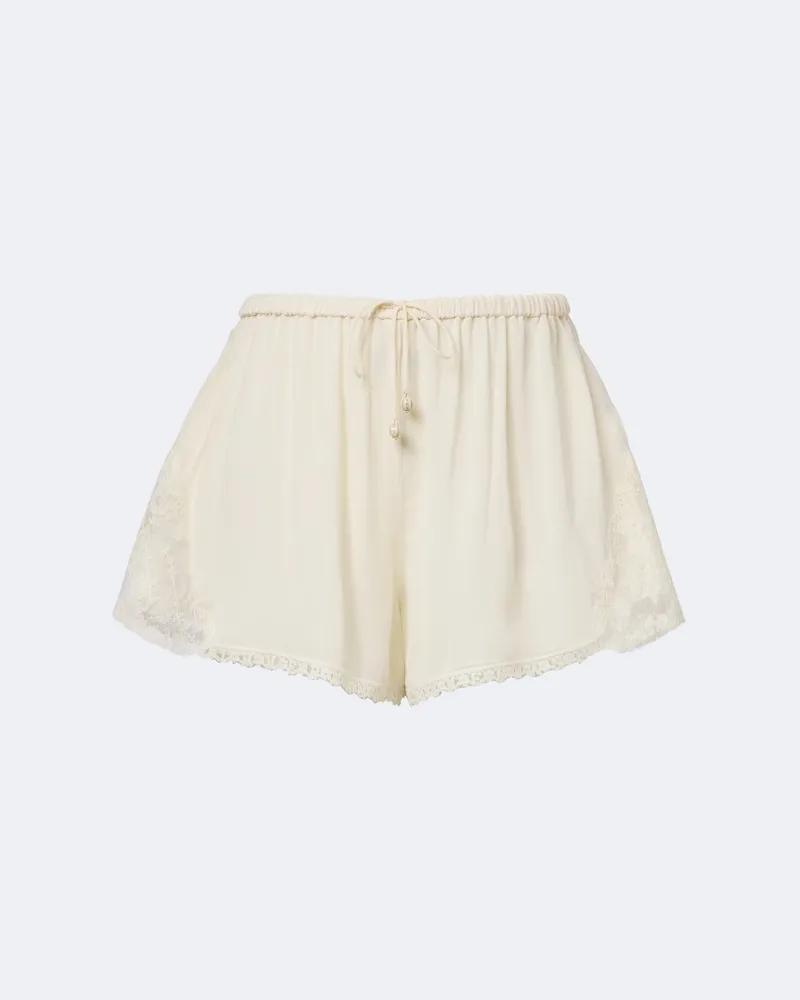 Zimmermann Shorts Fairlight mit Spitze Beige