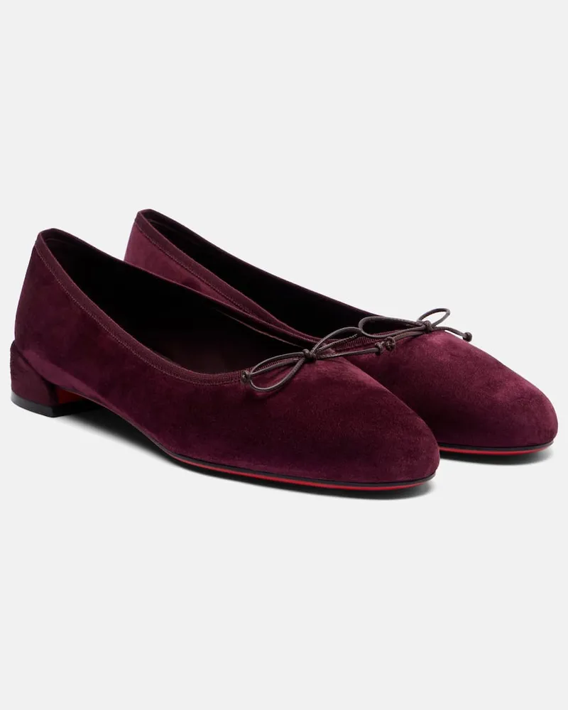 Christian Louboutin Ballerinas Sweetie Jane aus Veloursleder Burgund