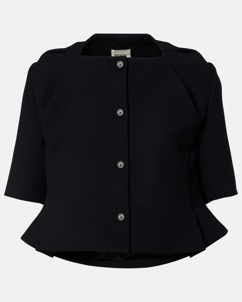 KHAITE Bluse Vali aus Crêpe Schwarz