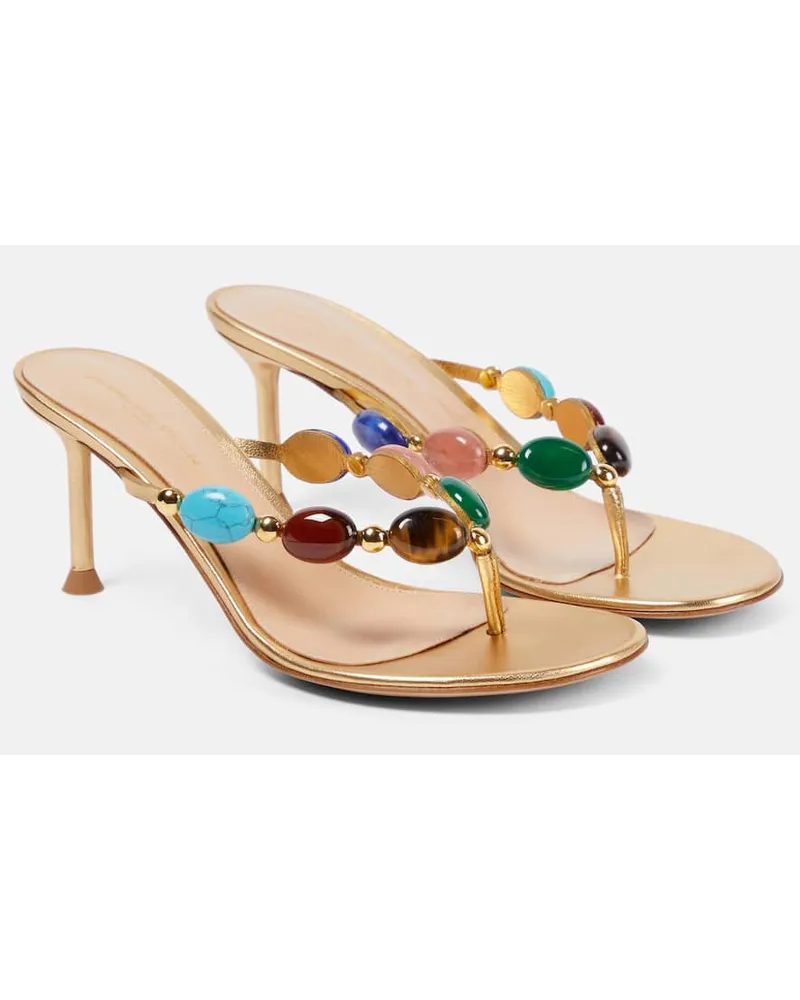 Gianvito Rossi Verzierte Sandalen Shanti aus Metallic-Leder Multicolor