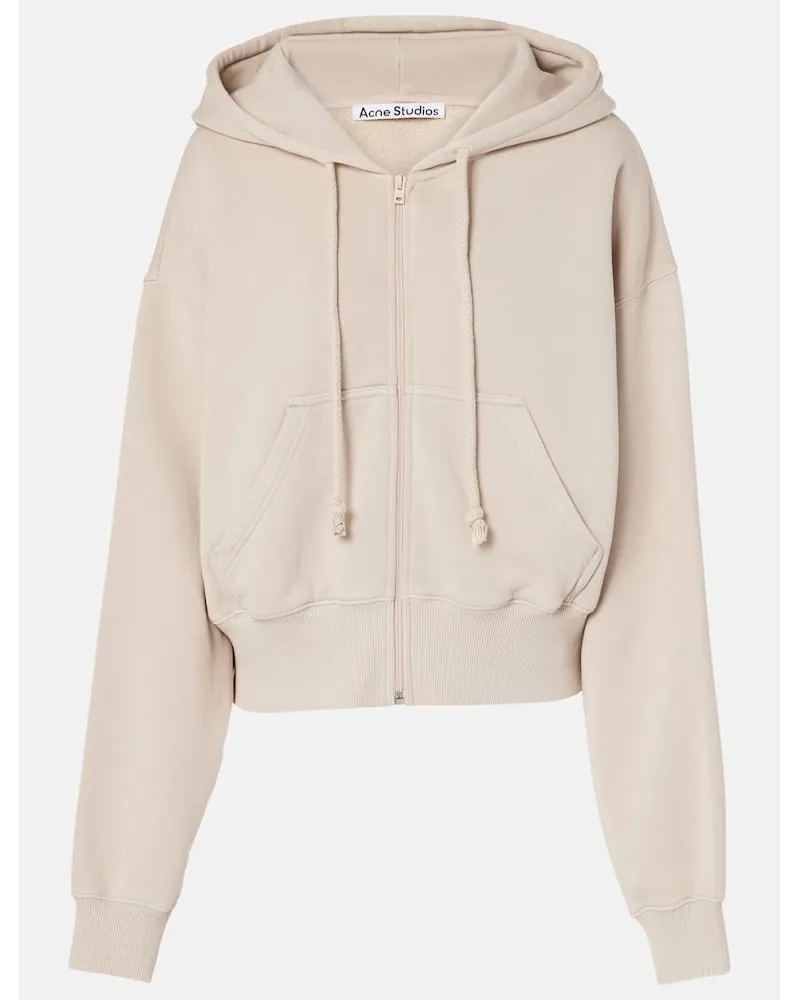 Acne Studios Bestickte Kapuzenjacke aus Baumwolle Beige