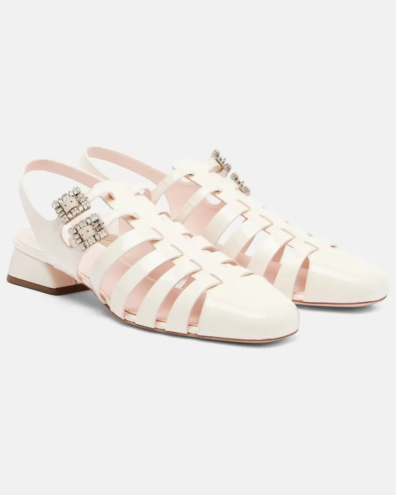 Roger Vivier Sandalen Mini Très Vivier 25 aus Leder Beige