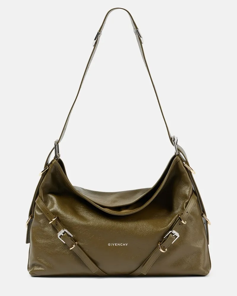 Givenchy Schultertasche Voyou Medium aus Leder Gruen