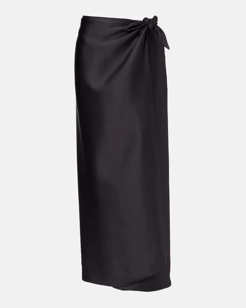 Loro Piana Maxirock Corina aus Seidensatin Schwarz