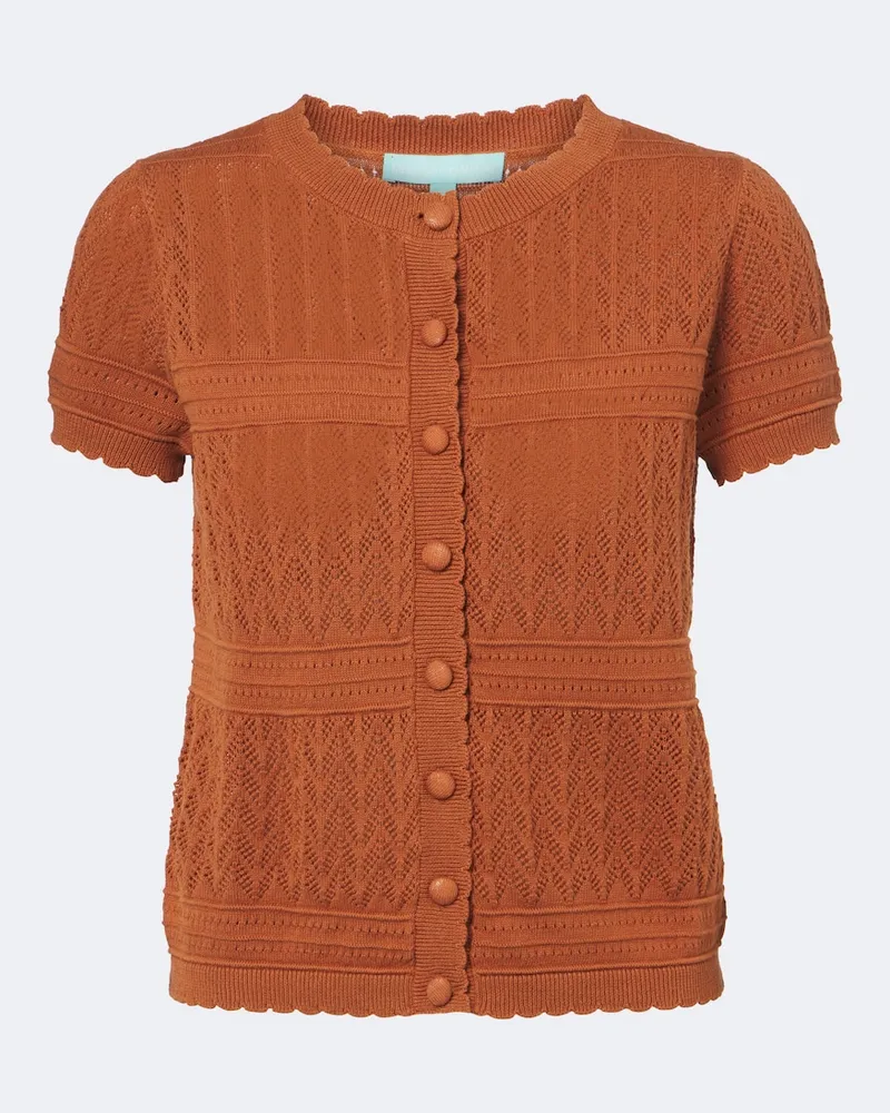 Melissa Odabash Cardigan Polly aus Pointelle-Strick Braun