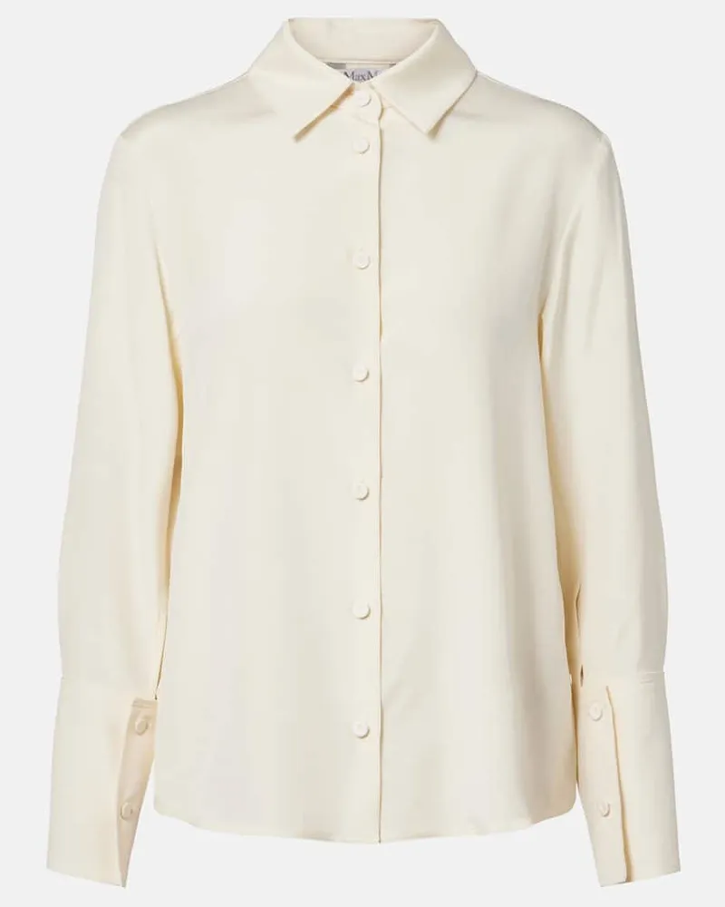 Max Mara Hemd Voliera aus einem Seidengemisch Weiß