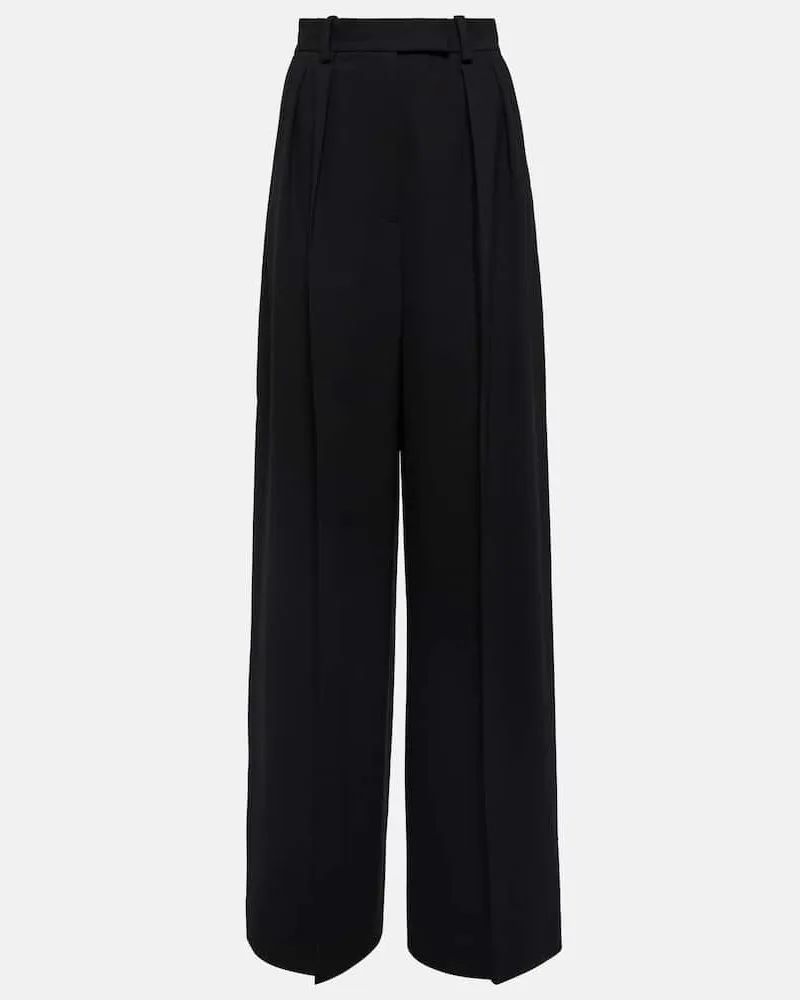 KHAITE Weite High-Rise-Hose Teyana Schwarz