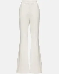 Balmain High-Rise-Schlaghose aus Crepe Weiss