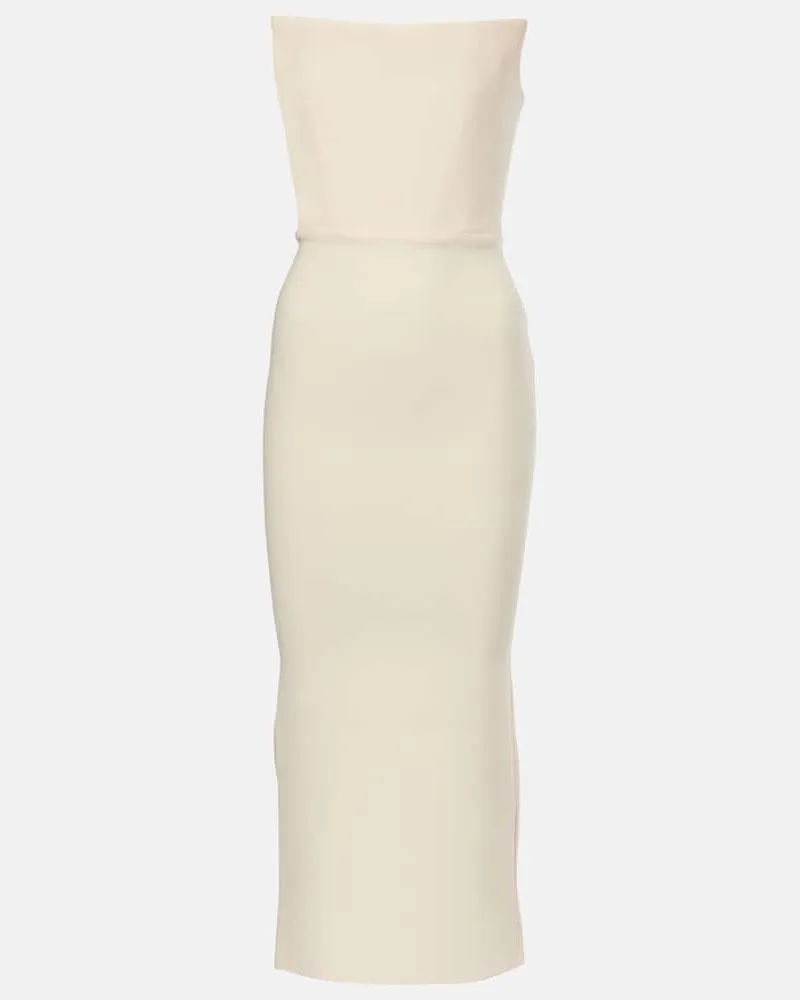 Alex Perry Midikleid aus Crêpe Weiß
