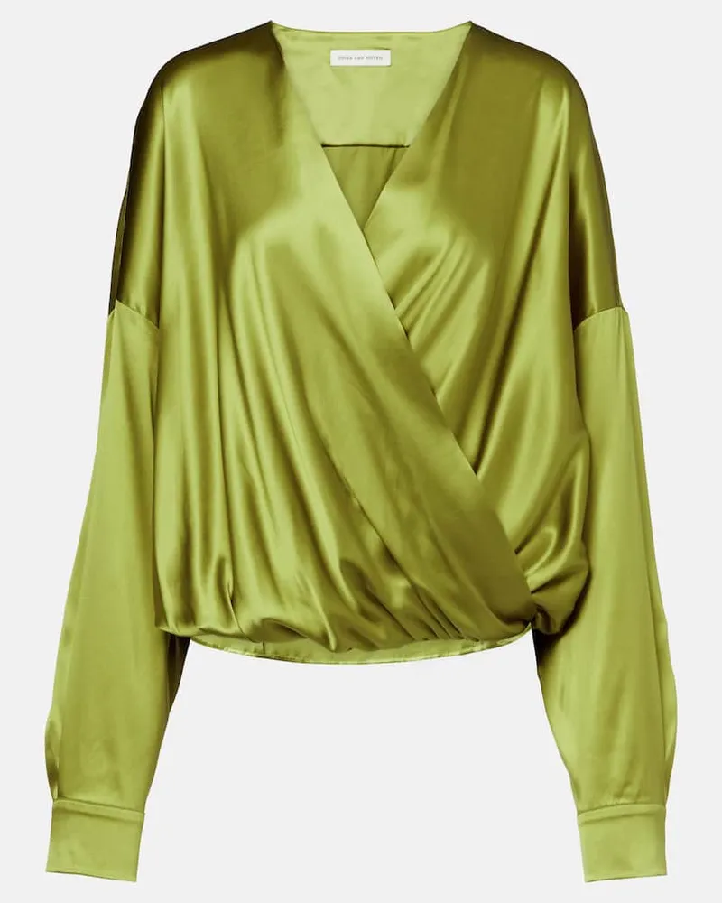 Dries van Noten Bluse aus Satin Grün