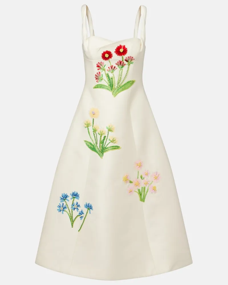 LEO LIN Midikleid Beatrice aus Wolle und Seide Weiß
