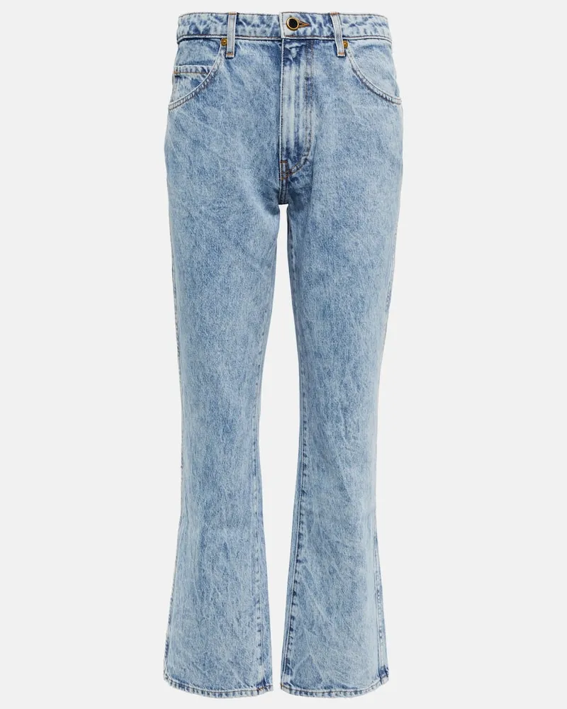 KHAITE High-Rise Cropped Jeans Vivian Blau