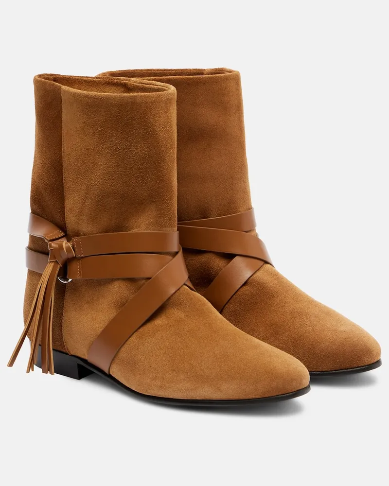 Isabel Marant Ankle Boots Rejen aus Veloursleder Beige