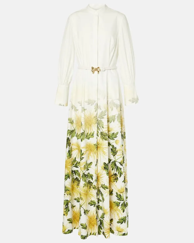 Oscar de la Renta Maxikleid aus Popeline Gelb