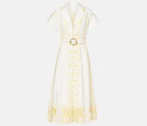Besticktes Midikleid Lucky aus Leinen