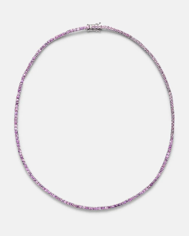 Roxanne First Halskette aus 14kt Weißgold mit Saphiren Lila