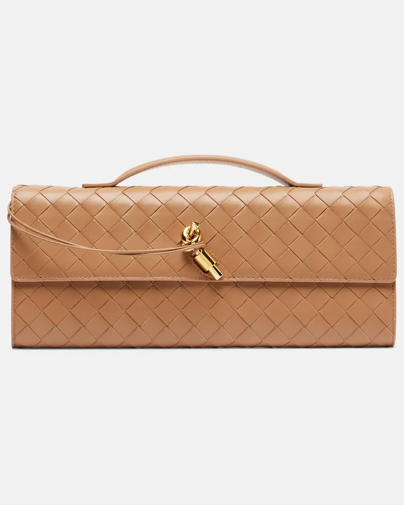 Bottega Veneta Clutch Andiamo aus Leder Beige