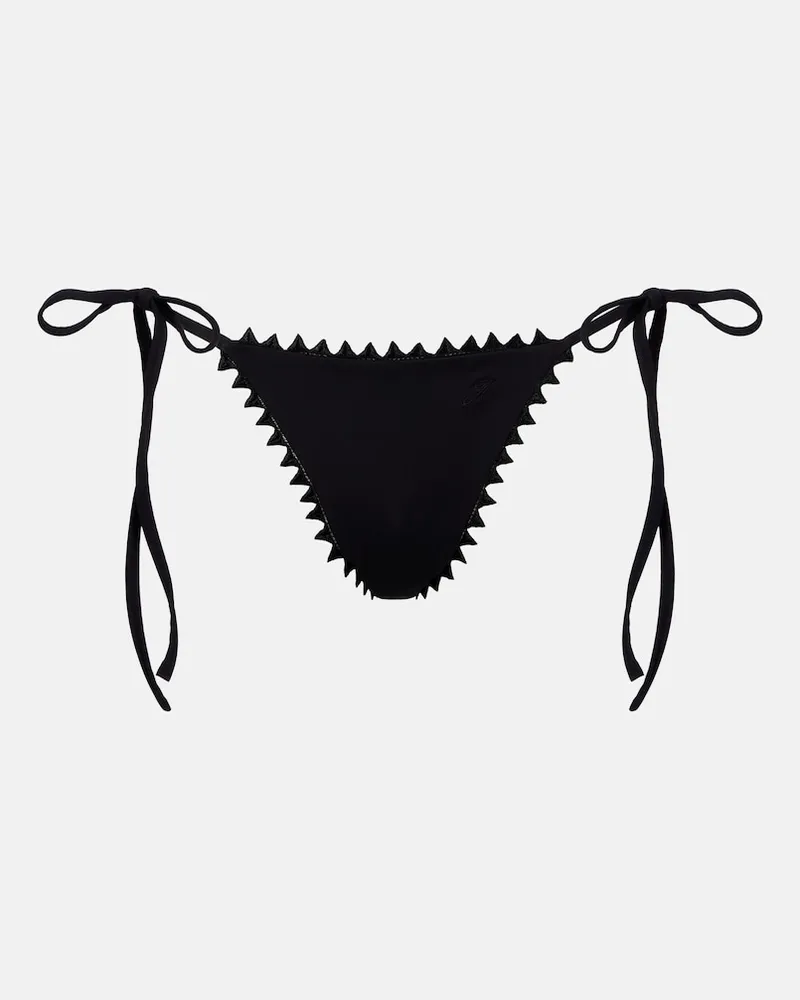 Jacquemus Besticktes Bikini-Höschen Picot Schwarz