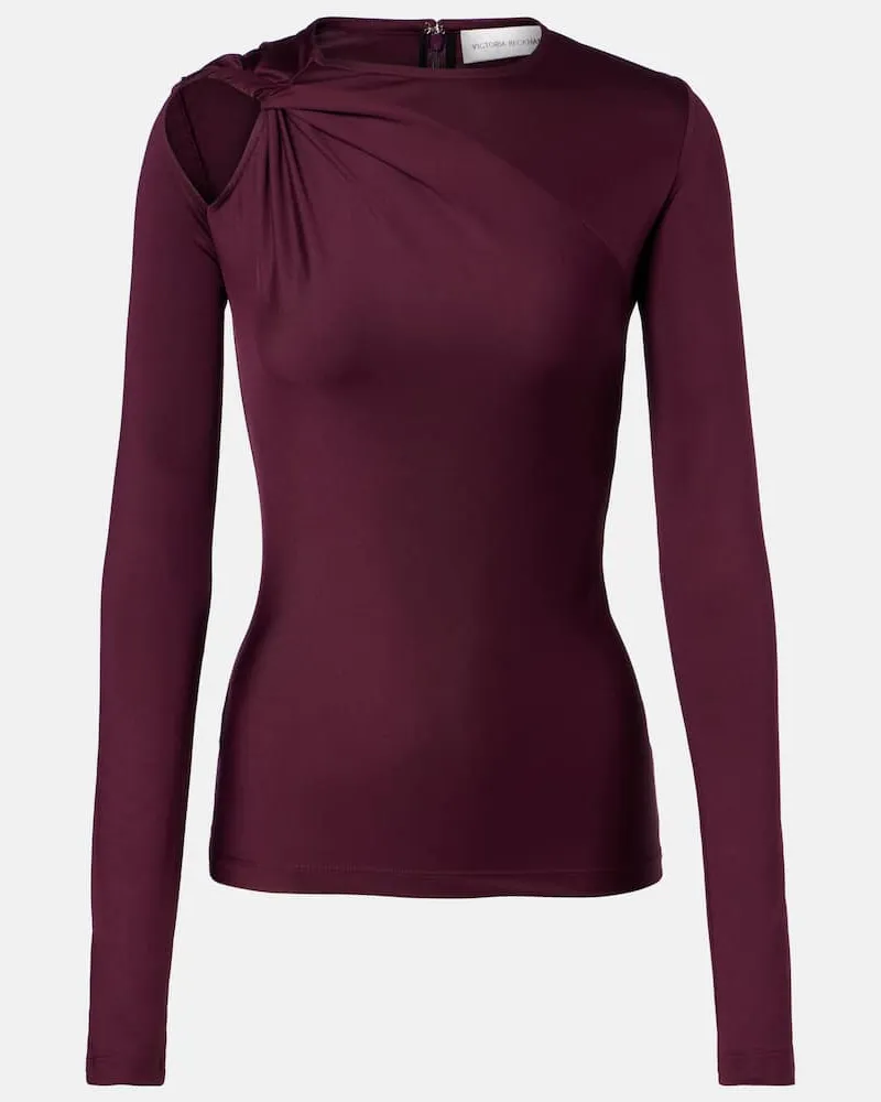 Victoria Beckham Top aus Jersey Burgund