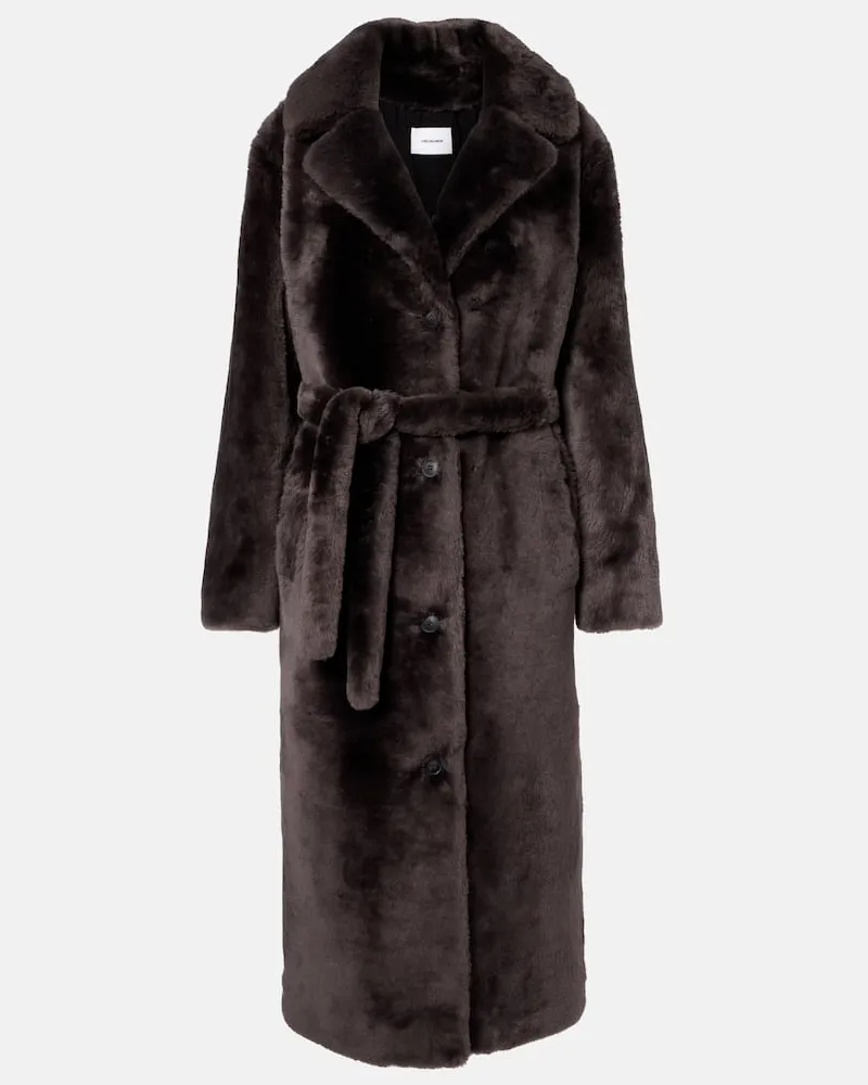 Yves Salomon Mantel aus Shearling Grau