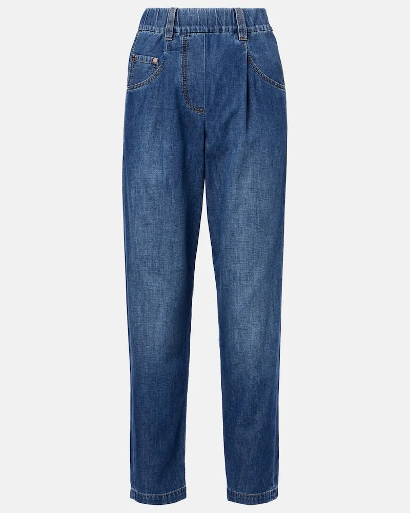 Brunello Cucinelli Barrel Jeans Blau