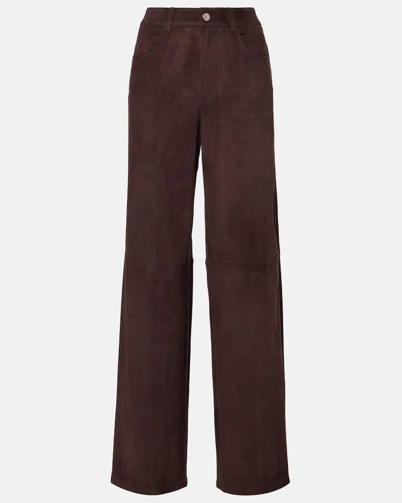 Stouls Weite Hose Mythéo aus Veloursleder Braun